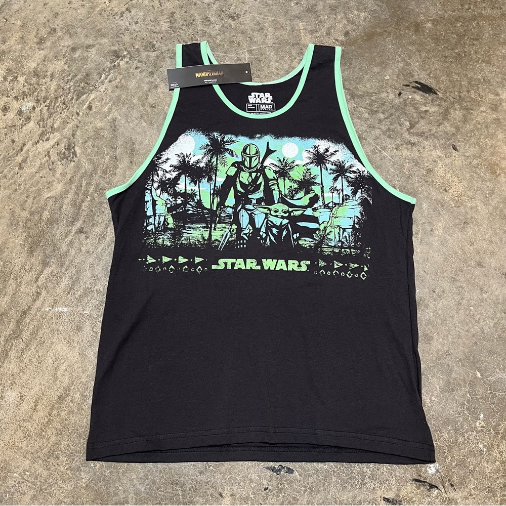 Mandalorian Star Wars Men’s Tank Top Graphic Print Tee Shirt Activewear Yoga M